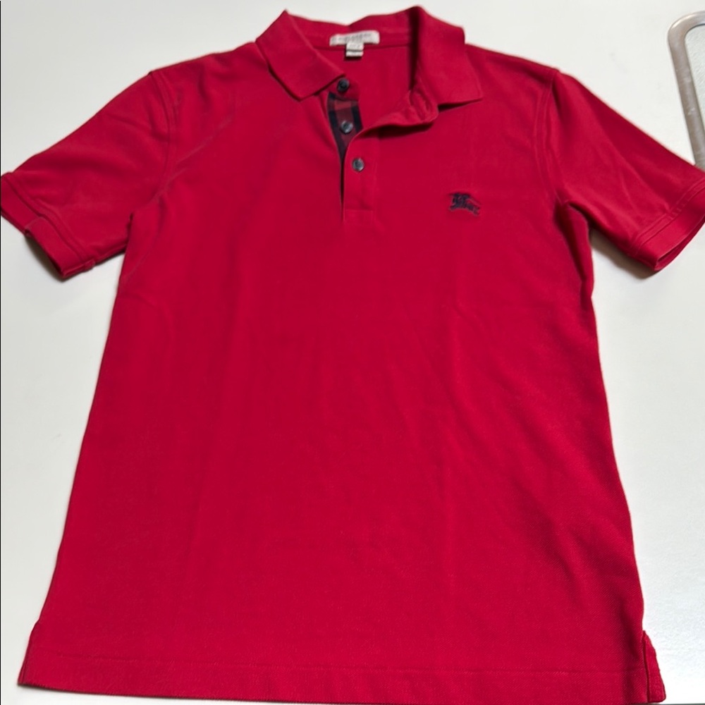 Burberry Men's Red Polo Shirt